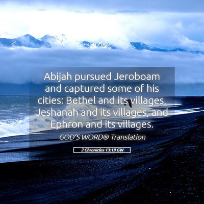 Picture 05 - 2 Chronicles 13:19 GW - Abijah pursued Jeroboam and captured some of his - Bible Verse Picture