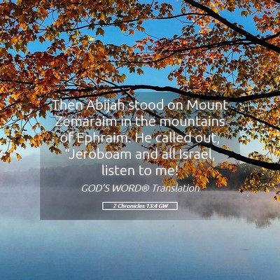Picture 05 - 2 Chronicles 13:4 GW - Then Abijah stood on Mount Zemaraim in the - Bible Verse Picture