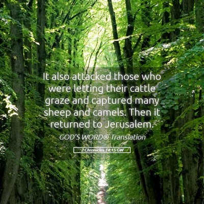 Picture 05 - 2 Chronicles 14:15 GW - It also attacked those who were letting their - Bible Verse Picture