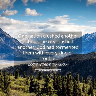 Picture 05 - 2 Chronicles 15:6 GW - One nation crushed another nation; one city - Bible Verse Picture