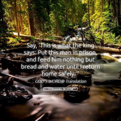 Picture 05 - 2 Chronicles 18:26 GW - Say, ‘This is what the king says: Put this man - Bible Verse Picture