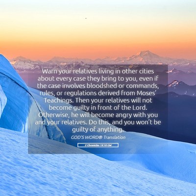 Picture 05 - 2 Chronicles 19:10 GW - Warn your relatives living in other cities about - Bible Verse Picture