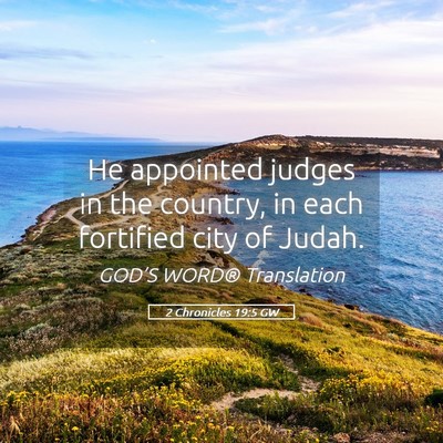 Picture 05 - 2 Chronicles 19:5 GW - He appointed judges in the country, in each - Bible Verse Picture