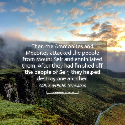 Picture 05 - 2 Chronicles 20:23 GW - Then the Ammonites and Moabites attacked the - Bible Verse Picture