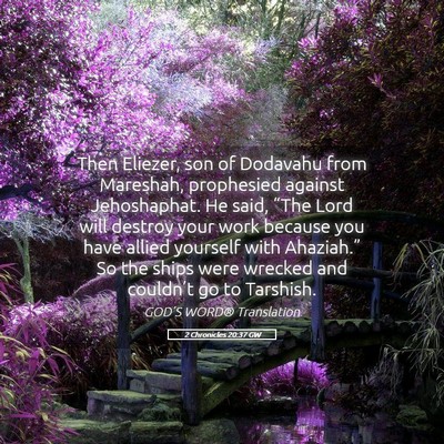 Picture 05 - 2 Chronicles 20:37 GW - Then Eliezer, son of Dodavahu from Mareshah, - Bible Verse Picture