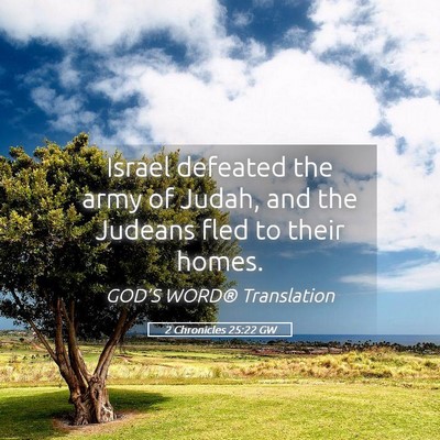 Picture 05 - 2 Chronicles 25:22 GW - Israel defeated the army of Judah, and the - Bible Verse Picture
