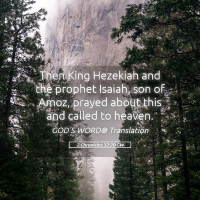 Picture 05 - 2 Chronicles 32:20 GW - Then King Hezekiah and the prophet Isaiah, son of - Bible Verse Picture