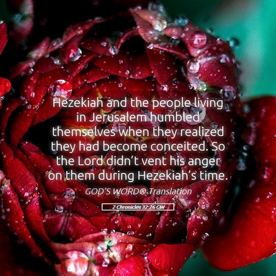 Picture 05 - 2 Chronicles 32:26 GW - Hezekiah and the people living in Jerusalem - Bible Verse Picture