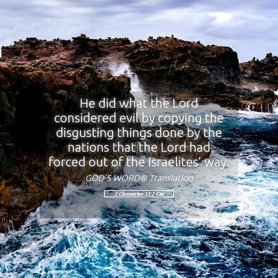 Picture 05 - 2 Chronicles 33:2 GW - He did what the Lord considered evil by copying - Bible Verse Picture