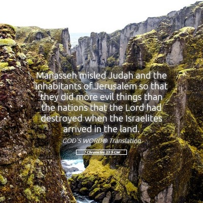 Picture 05 - 2 Chronicles 33:9 GW - Manasseh misled Judah and the inhabitants of - Bible Verse Picture