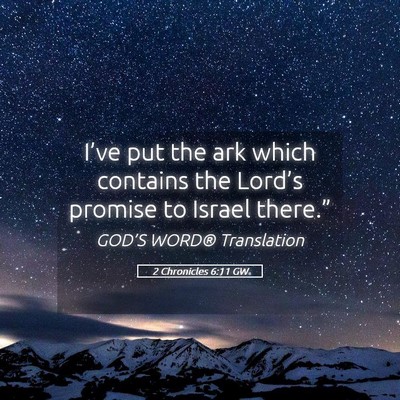 Picture 05 - 2 Chronicles 6:11 GW - I’ve put the ark which contains the Lord’s - Bible Verse Picture