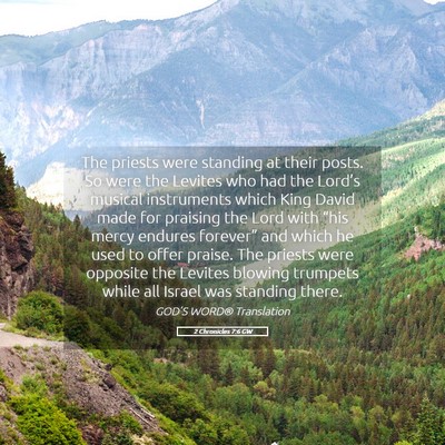 Picture 05 - 2 Chronicles 7:6 GW - The priests were standing at their posts. So were - Bible Verse Picture