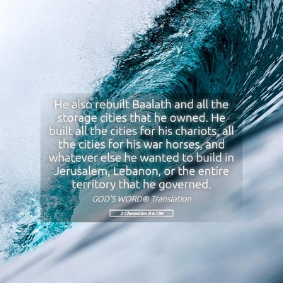 Picture 05 - 2 Chronicles 8:6 GW - He also rebuilt Baalath and all the storage - Bible Verse Picture
