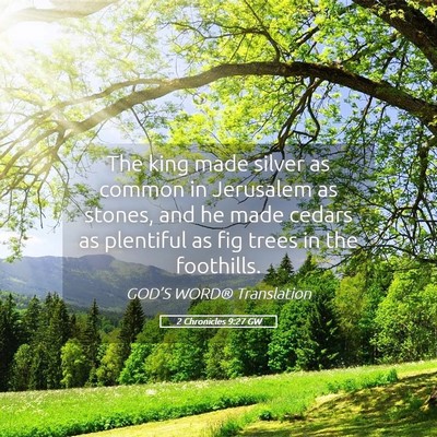 Picture 05 - 2 Chronicles 9:27 GW - The king made silver as common in Jerusalem as - Bible Verse Picture