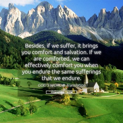 Picture 05 - 2 Corinthians 1:6 GW - Besides, if we suffer, it brings you comfort and - Bible Verse Picture