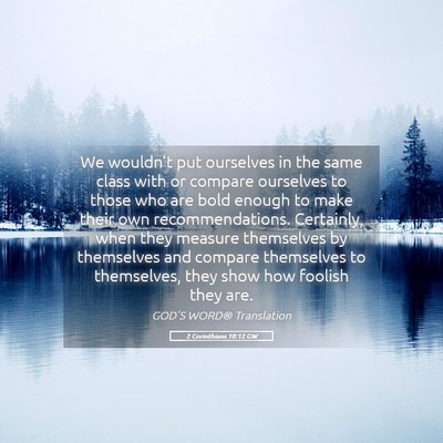 Picture 05 - 2 Corinthians 10:12 GW - We wouldn’t put ourselves in the same class - Bible Verse Picture