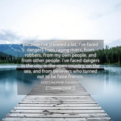 Picture 05 - 2 Corinthians 11:26 GW - Because I’ve traveled a lot, I’ve faced - Bible Verse Picture