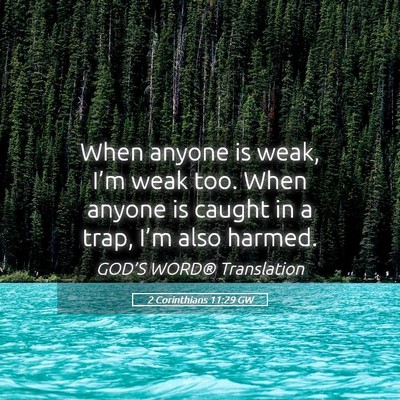 Picture 05 - 2 Corinthians 11:29 GW - When anyone is weak, I’m weak too. When anyone - Bible Verse Picture