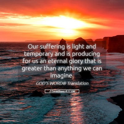 Picture 05 - 2 Corinthians 4:17 GW - Our suffering is light and temporary and is - Bible Verse Picture