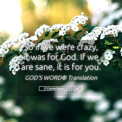 Picture 05 - 2 Corinthians 5:13 GW - So if we were crazy, it was for God. If we are - Bible Verse Picture