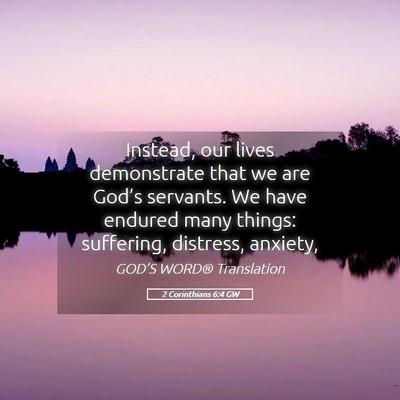 Picture 05 - 2 Corinthians 6:4 GW - Instead, our lives demonstrate that we are - Bible Verse Picture