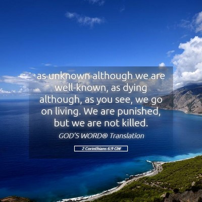 Picture 05 - 2 Corinthians 6:9 GW - as unknown although we are well-known, as dying - Bible Verse Picture
