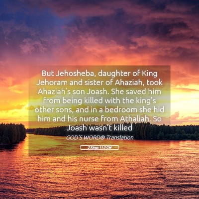 Picture 05 - 2 Kings 11:2 GW - But Jehosheba, daughter of King Jehoram and - Bible Verse Picture