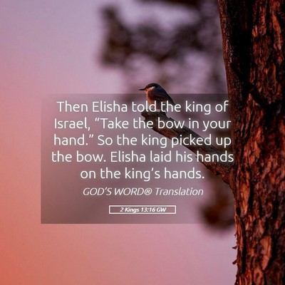 Picture 05 - 2 Kings 13:16 GW - Then Elisha told the king of Israel, “Take the - Bible Verse Picture