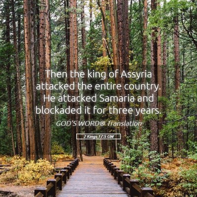 Picture 05 - 2 Kings 17:5 GW - Then the king of Assyria attacked the entire - Bible Verse Picture