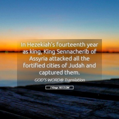 Picture 05 - 2 Kings 18:13 GW - In Hezekiah’s fourteenth year as king, King - Bible Verse Picture