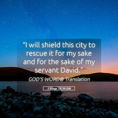 Picture 05 - 2 Kings 19:34 GW - “I will shield this city to rescue it for my - Bible Verse Picture