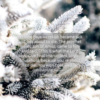 Picture 05 - 2 Kings 20:1 GW - In those days Hezekiah became sick and was about - Bible Verse Picture