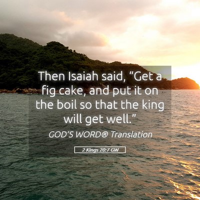 Picture 05 - 2 Kings 20:7 GW - Then Isaiah said, “Get a fig cake, and put it - Bible Verse Picture
