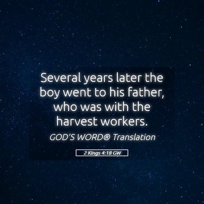 Picture 05 - 2 Kings 4:18 GW - Several years later the boy went to his father, - Bible Verse Picture
