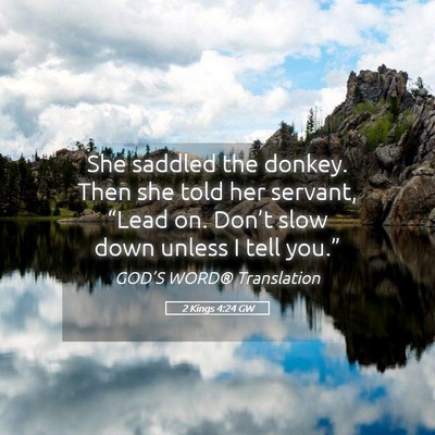 Picture 05 - 2 Kings 4:24 GW - She saddled the donkey. Then she told her - Bible Verse Picture