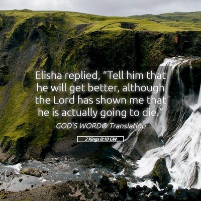Picture 05 - 2 Kings 8:10 GW - Elisha replied, “Tell him that he will get - Bible Verse Picture