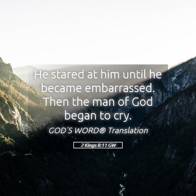 Picture 05 - 2 Kings 8:11 GW - He stared at him until he became embarrassed. - Bible Verse Picture