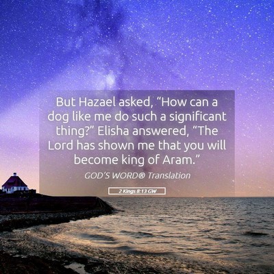 Picture 05 - 2 Kings 8:13 GW - But Hazael asked, “How can a dog like me do - Bible Verse Picture