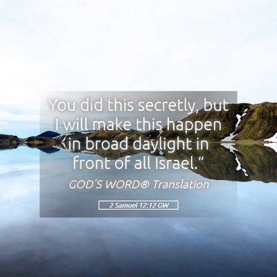 Picture 05 - 2 Samuel 12:12 GW - You did this secretly, but I will make this - Bible Verse Picture
