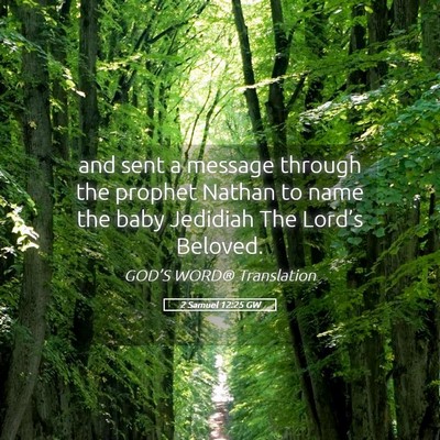 Picture 05 - 2 Samuel 12:25 GW - and sent a message through the prophet Nathan to - Bible Verse Picture