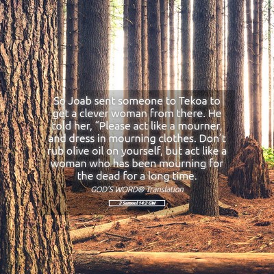 Picture 05 - 2 Samuel 14:2 GW - So Joab sent someone to Tekoa to get a clever - Bible Verse Picture