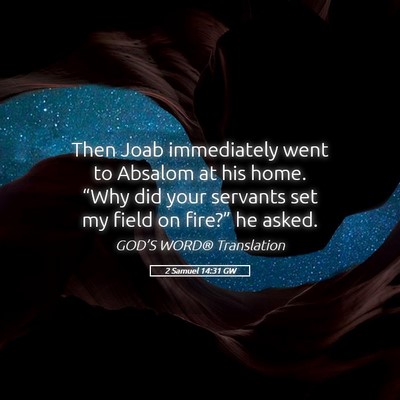 Picture 05 - 2 Samuel 14:31 GW - Then Joab immediately went to Absalom at his - Bible Verse Picture