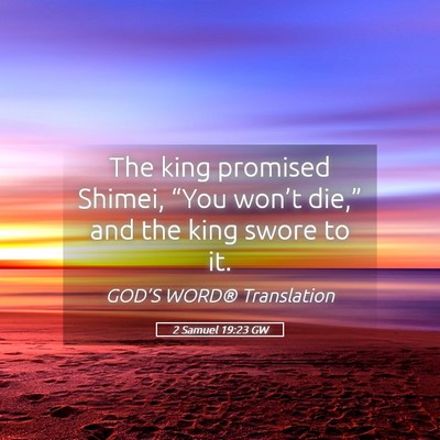 Picture 05 - 2 Samuel 19:23 GW - The king promised Shimei, “You won’t die,” - Bible Verse Picture