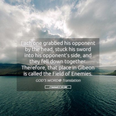 Picture 05 - 2 Samuel 2:16 GW - Each one grabbed his opponent by the head, stuck - Bible Verse Picture