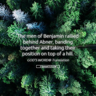 Picture 05 - 2 Samuel 2:25 GW - The men of Benjamin rallied behind Abner, banding - Bible Verse Picture