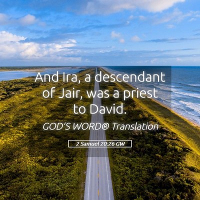 Picture 05 - 2 Samuel 20:26 GW - And Ira, a descendant of Jair, was a priest to - Bible Verse Picture