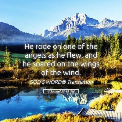 Picture 05 - 2 Samuel 22:11 GW - He rode on one of the angels as he flew, and he - Bible Verse Picture