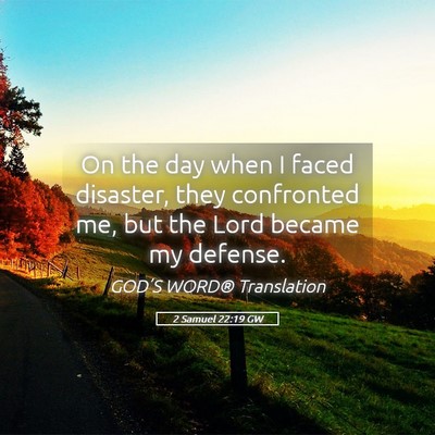 Picture 05 - 2 Samuel 22:19 GW - On the day when I faced disaster, they confronted - Bible Verse Picture