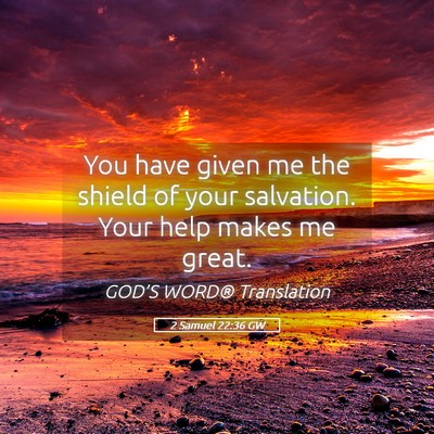 Picture 05 - 2 Samuel 22:36 GW - You have given me the shield of your salvation. - Bible Verse Picture