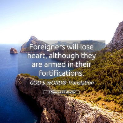Picture 05 - 2 Samuel 22:46 GW - Foreigners will lose heart, although they are - Bible Verse Picture